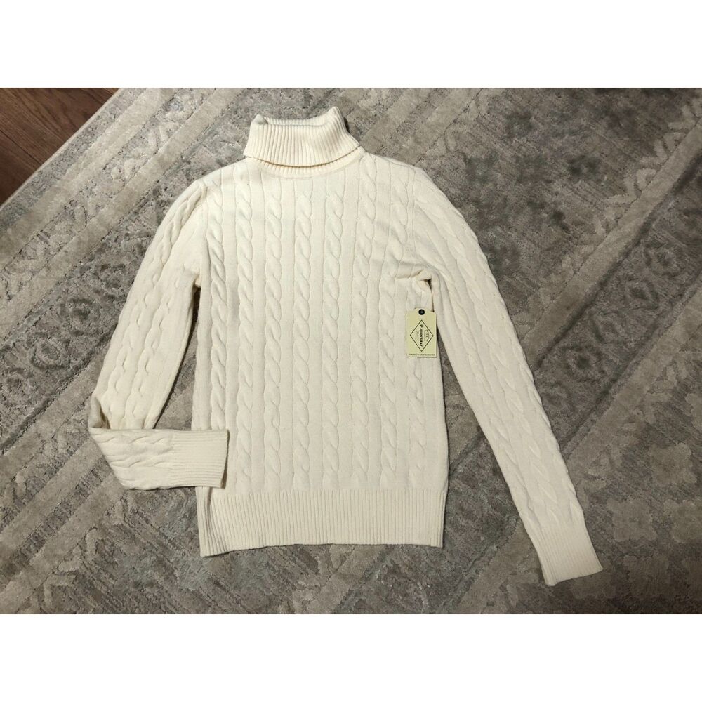 St Johns Bay Woman's Creme Sweater New